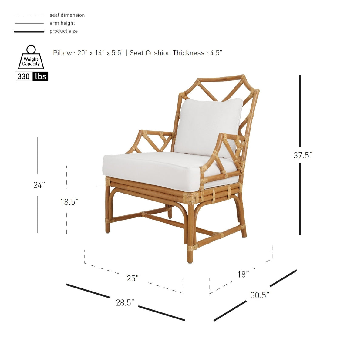 Kara Rattan Accent Arm Chair - Canary Brown - view 2