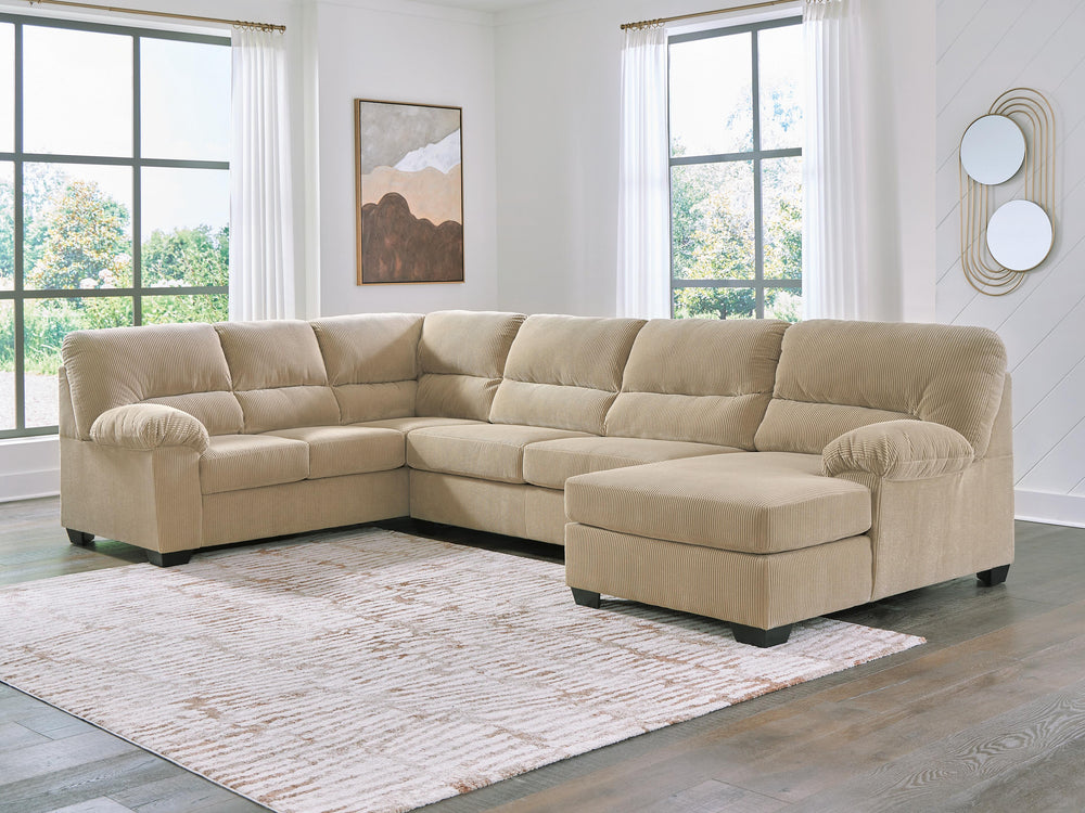 SimpleJoy 3-Piece Sectional with Chaise - Sand (2)
