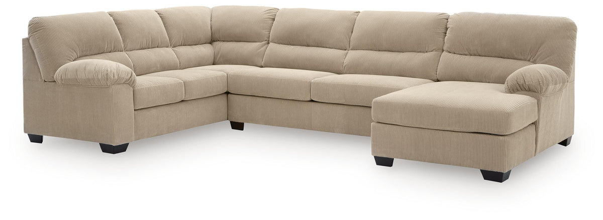 SimpleJoy 3-Piece Sectional with Chaise - Sand (1)