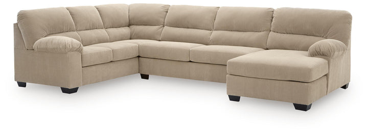 SimpleJoy 3-Piece Sectional with Chaise - Sand (1)