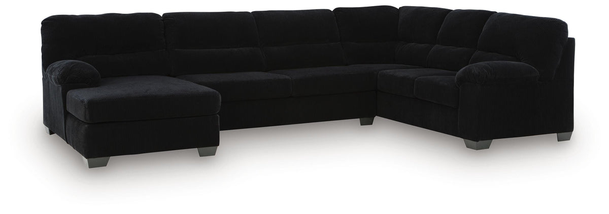 SimpleJoy 3-Piece Sectional with Chaise - Onyx (1)