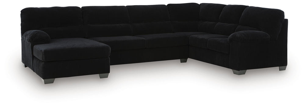 SimpleJoy 3-Piece Sectional with Chaise - Onyx (1)
