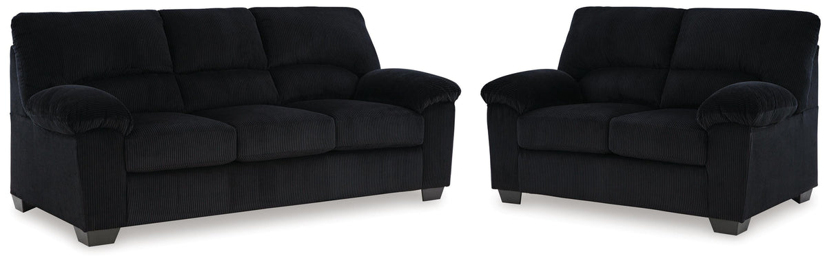 SimpleJoy Sofa and Loveseat - Onyx (1)