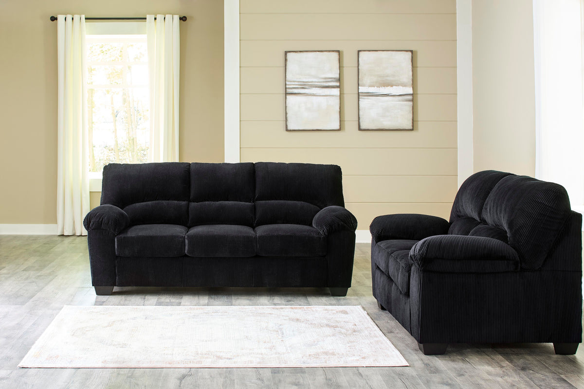 SimpleJoy Sofa and Loveseat - Onyx (2)