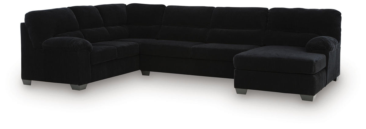 SimpleJoy 3-Piece Sectional with Chaise - Onyx (1)
