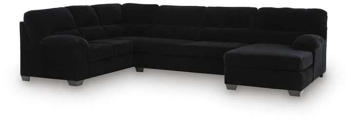 SimpleJoy 3-Piece Sectional with Chaise - Onyx (1)