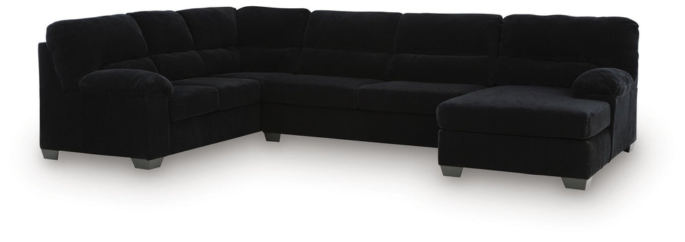 SimpleJoy 3-Piece Sectional with Chaise - Onyx (1)