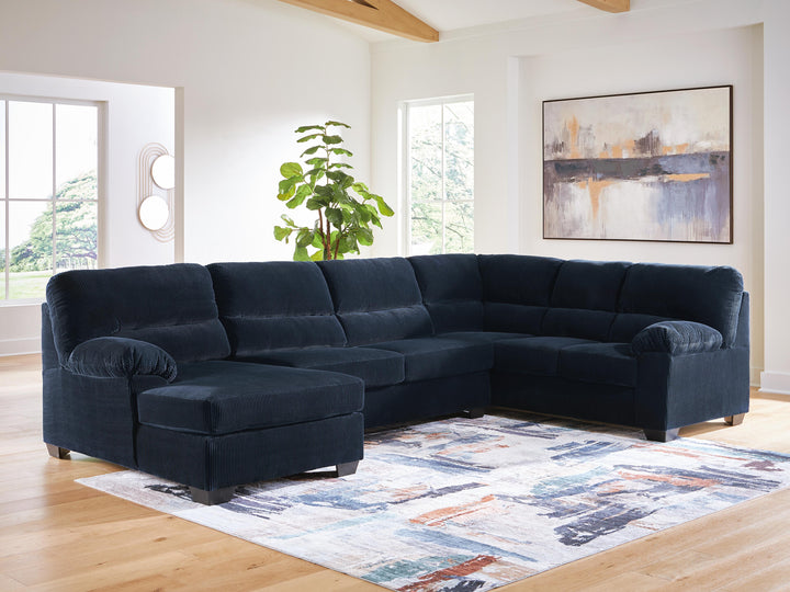 SimpleJoy 3-Piece Sectional with Chaise - Navy (2)