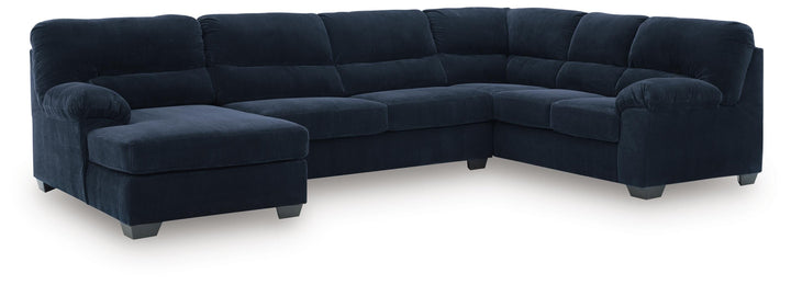 SimpleJoy 3-Piece Sectional with Chaise - Navy (1)