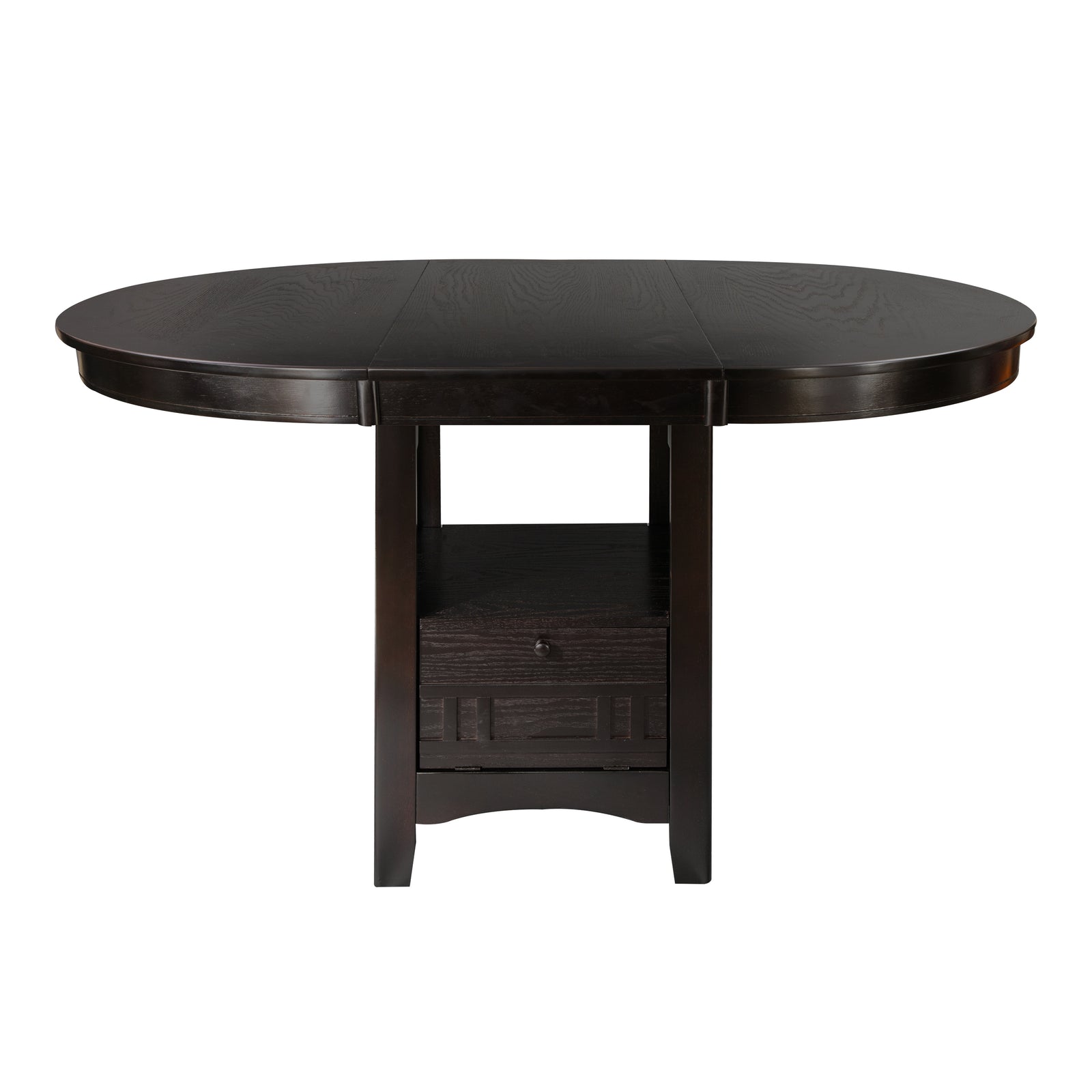 Junipero Oak Round with Oval Counter Height Table with Storage Base