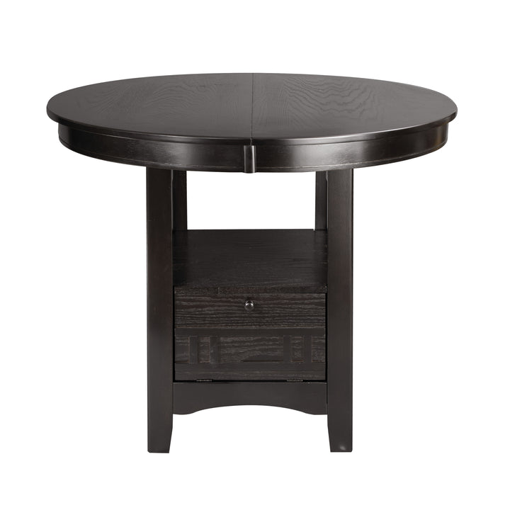 Junipero Oak Round with Oval Counter Height Table with Storage Base