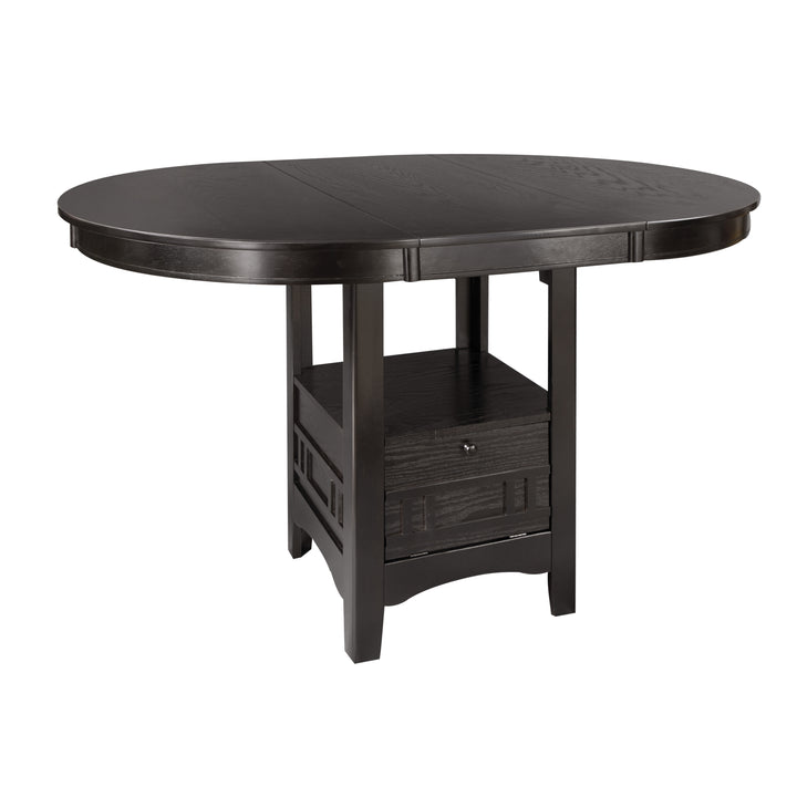 Junipero Oak Round with Oval Counter Height Table with Storage Base