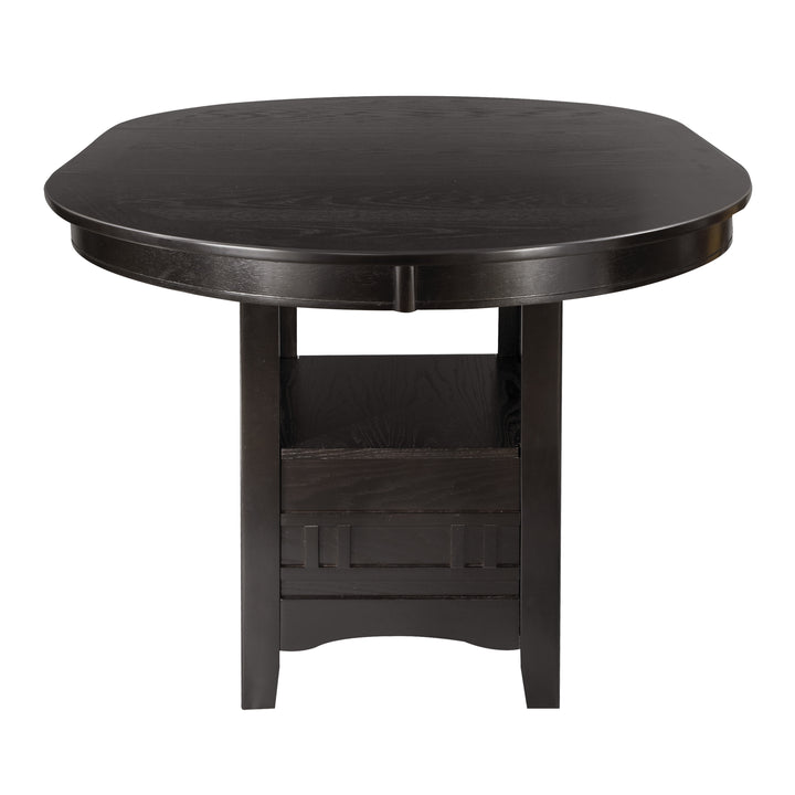 Junipero Oak Round with Oval Counter Height Table with Storage Base