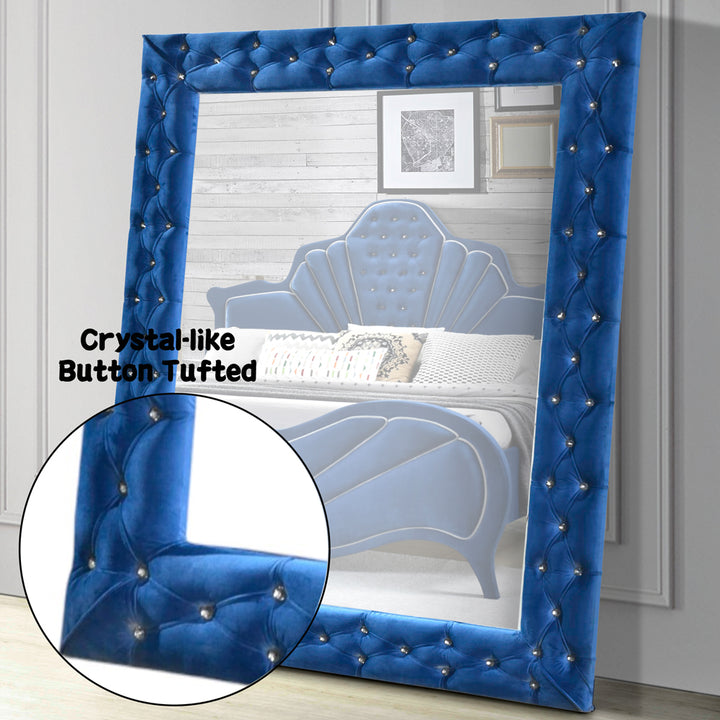 Dante Accent Floor Mirror in Blue Velvet - features