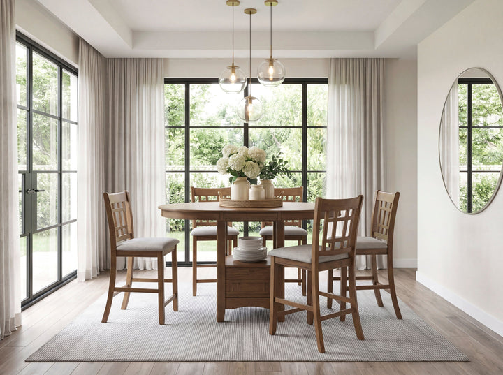 Junipero Oak 5-Piece Dining Set with Table &amp; 4 Side Chairs