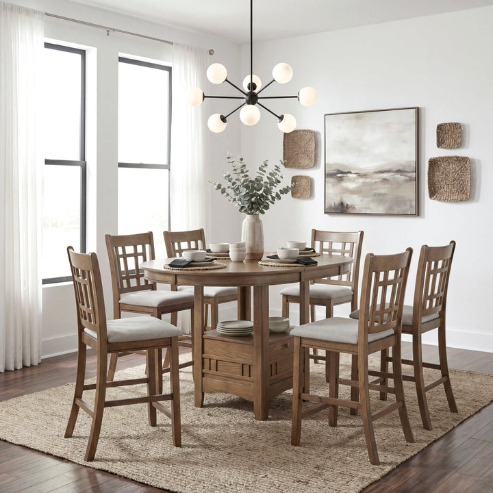 Junipero Oak 5-Piece Dining Set with Table &amp; 4 Side Chairs