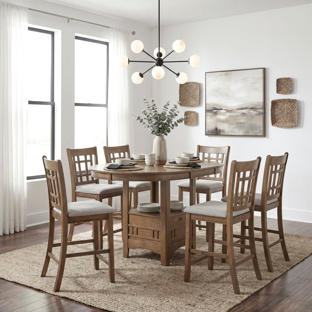 Junipero Oak 5-Piece Dining Set with Table & 4 Side Chairs