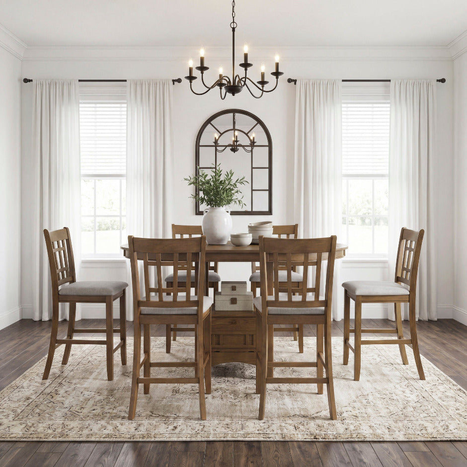Junipero Oak 5-Piece Dining Set with Table & 4 Side Chairs