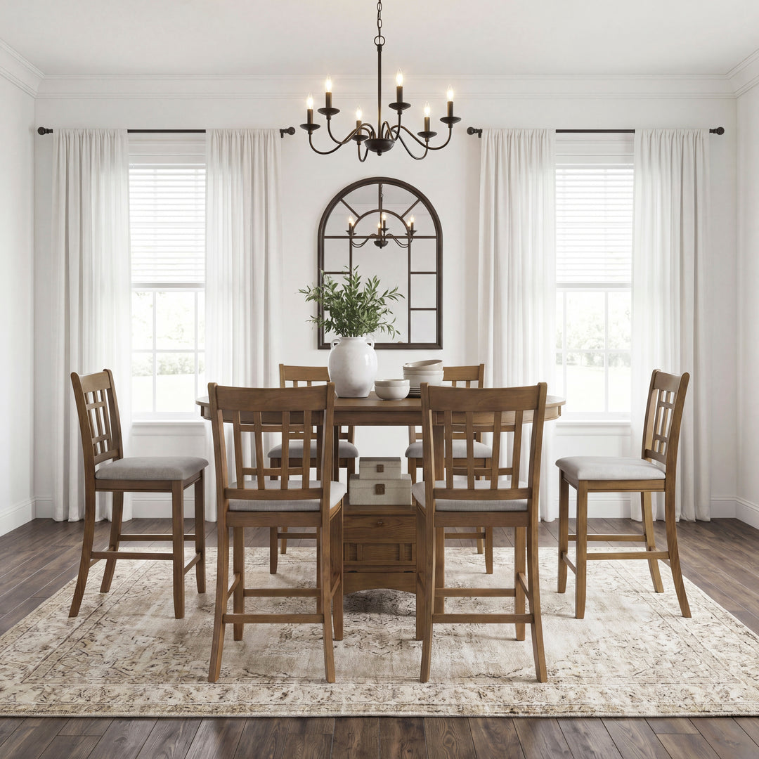 Junipero Oak 5-Piece Dining Set with Table & 4 Side Chairs