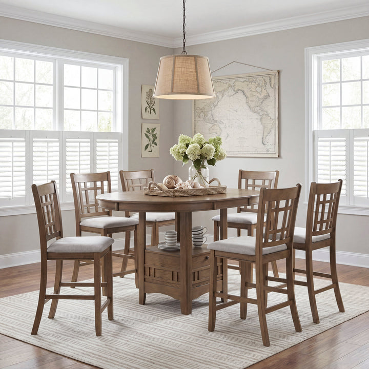 Junipero Oak 5-Piece Dining Set with Table &amp; 4 Side Chairs