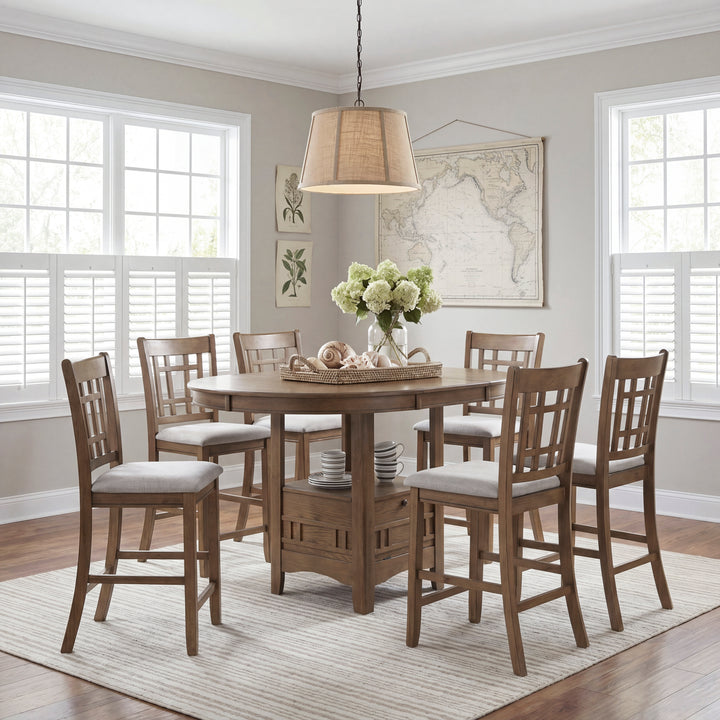 Junipero Oak 5-Piece Dining Set with Table &amp; 4 Side Chairs