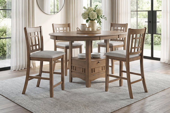 Junipero Cherry 5-Piece Dining Set with Table &amp; 4 Side Chairs