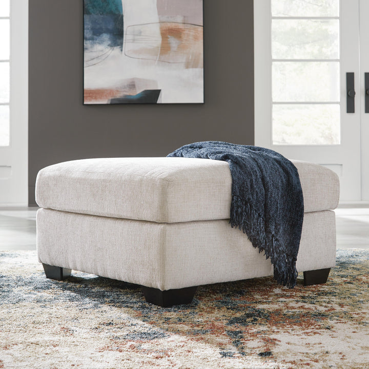 Aviemore Oversized Accent Ottoman - White (2)