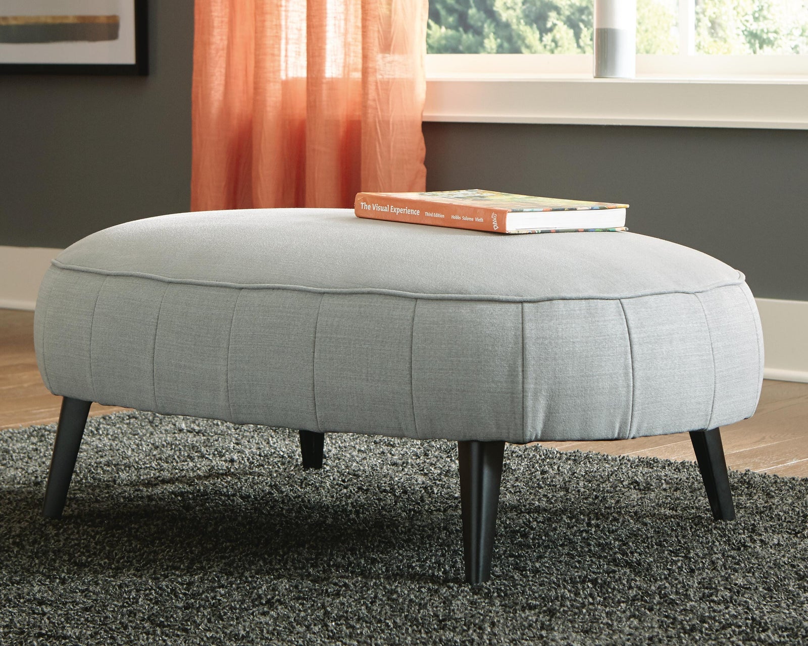 Hollyann Oversized Accent Ottoman - Gray (2)