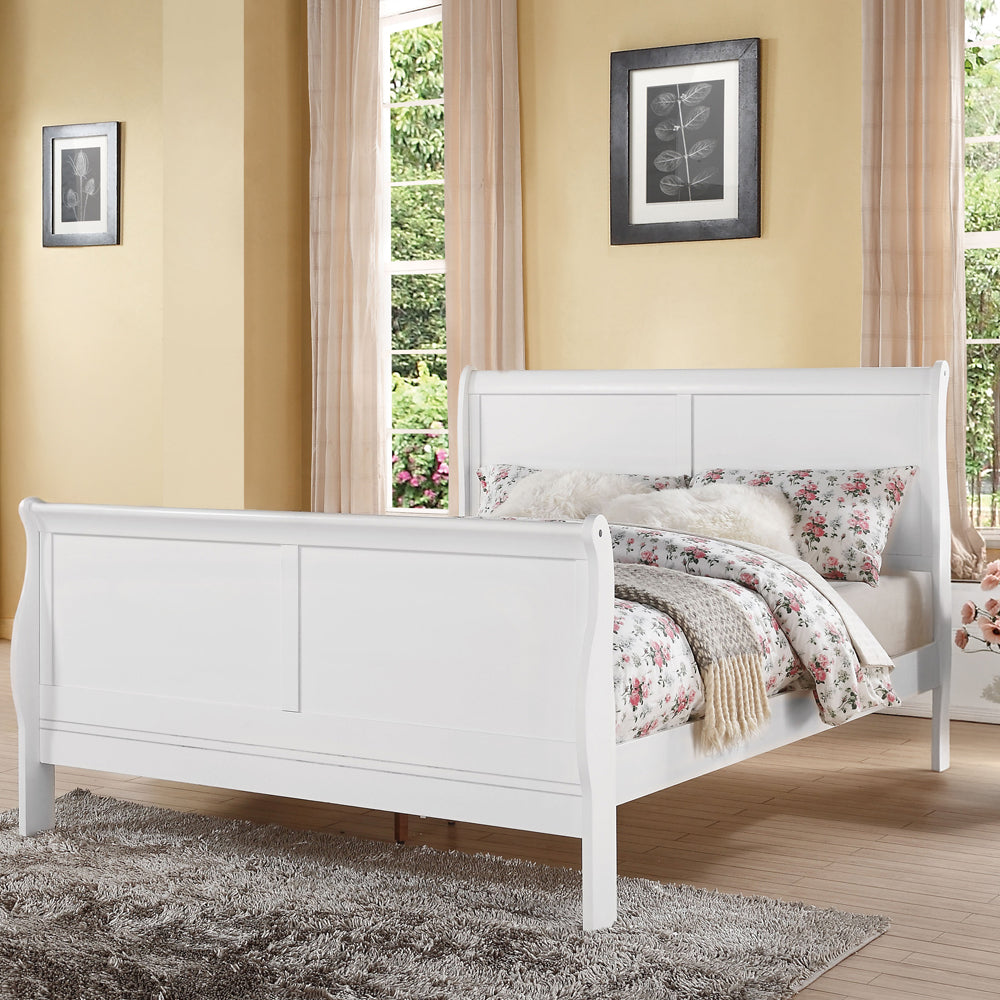 Louis Philippe III Queen Bed in White