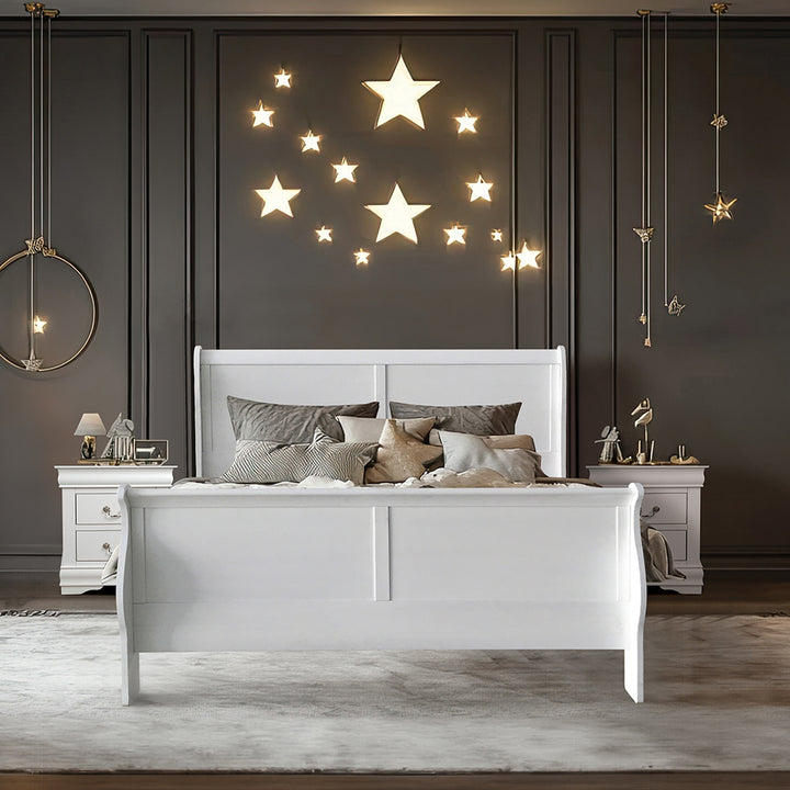 Louis Philippe III Queen Bed in White