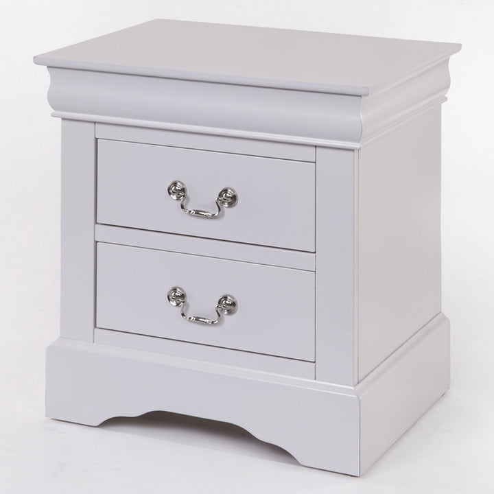 Louis Philippe III Nightstand in White Finish