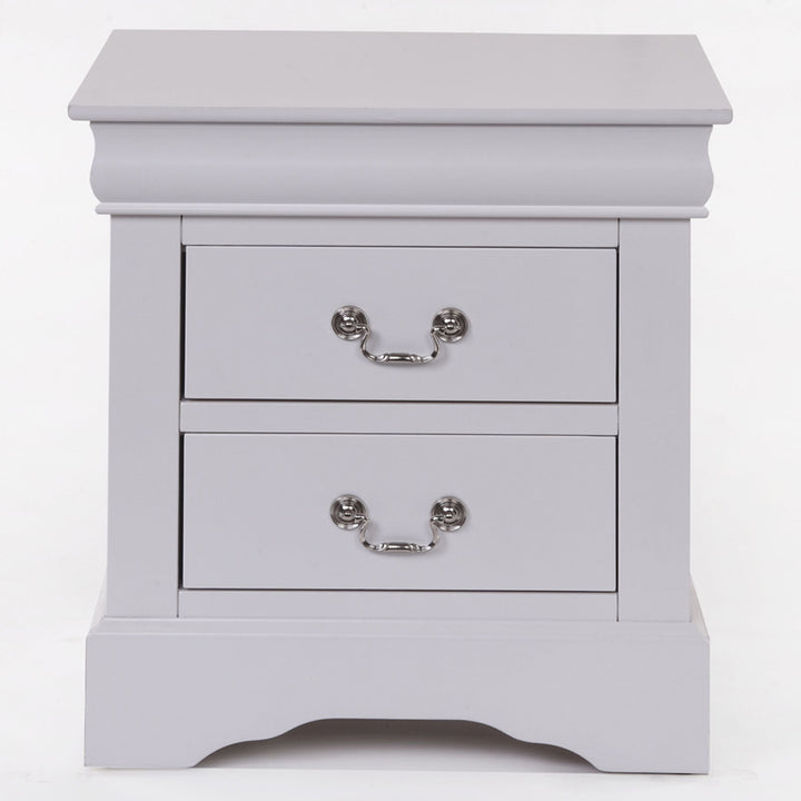 Louis Philippe III Nightstand in White Finish