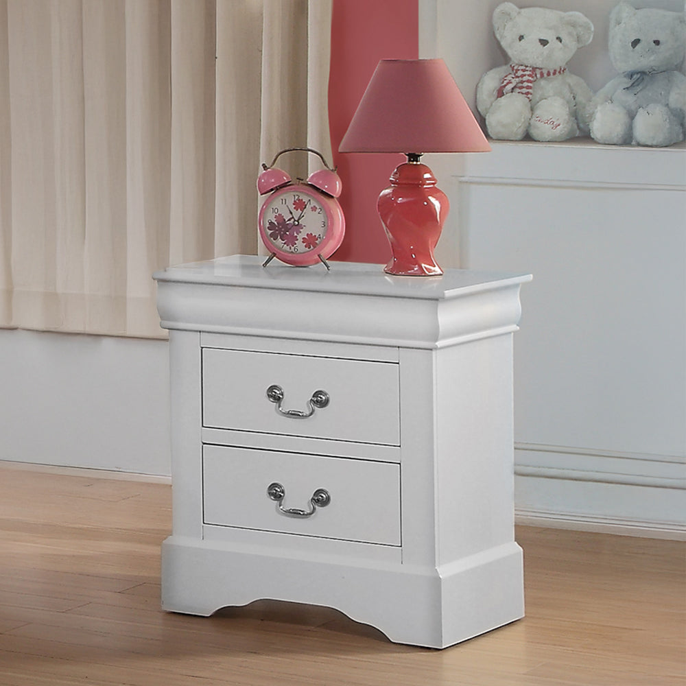 Louis Philippe III Nightstand in White Finish