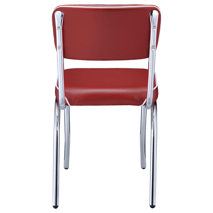 Coaster Furniture 2450R Retro Upholstered Dining Side Chair Red 
