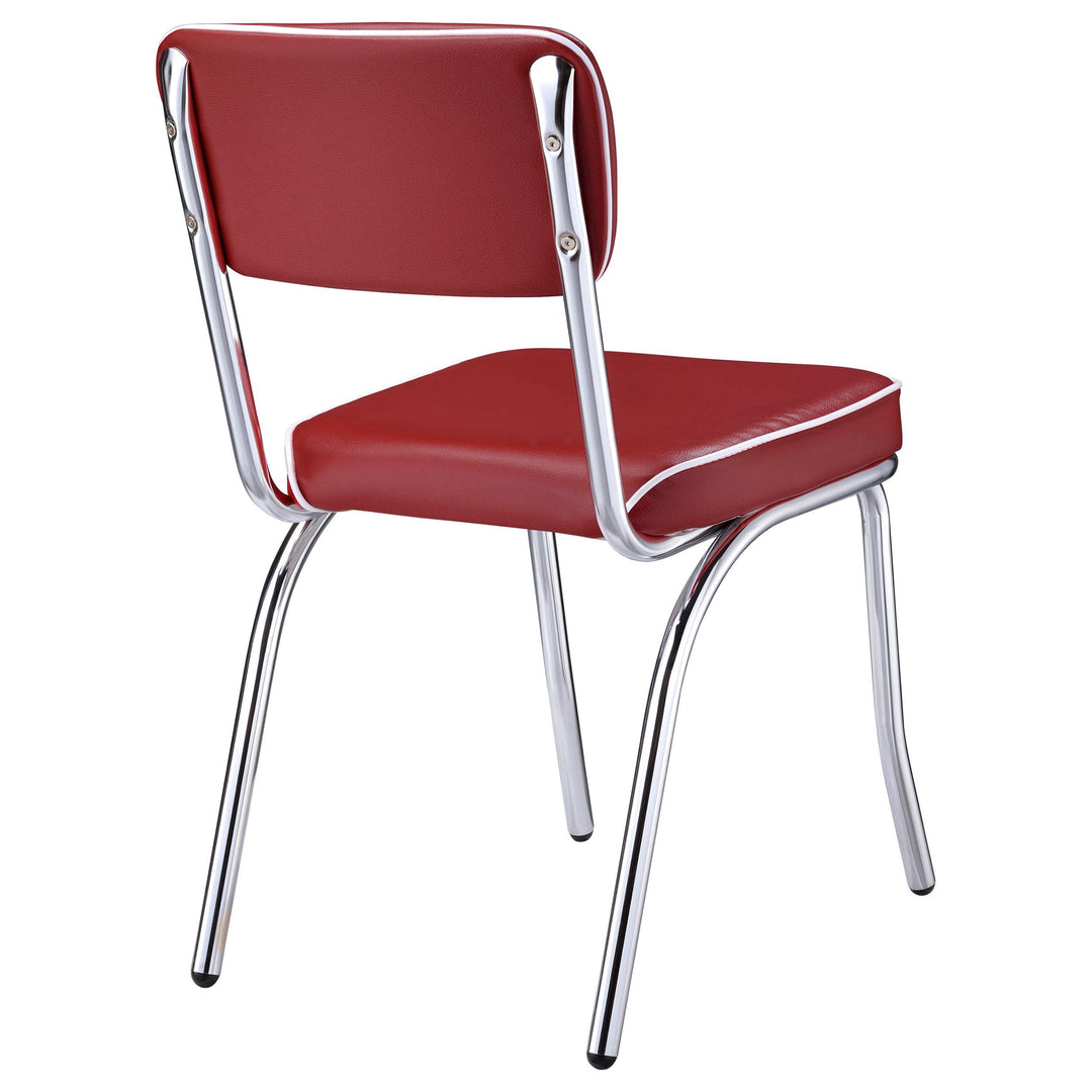 Coaster Furniture 2450R Retro Upholstered Dining Side Chair Red 