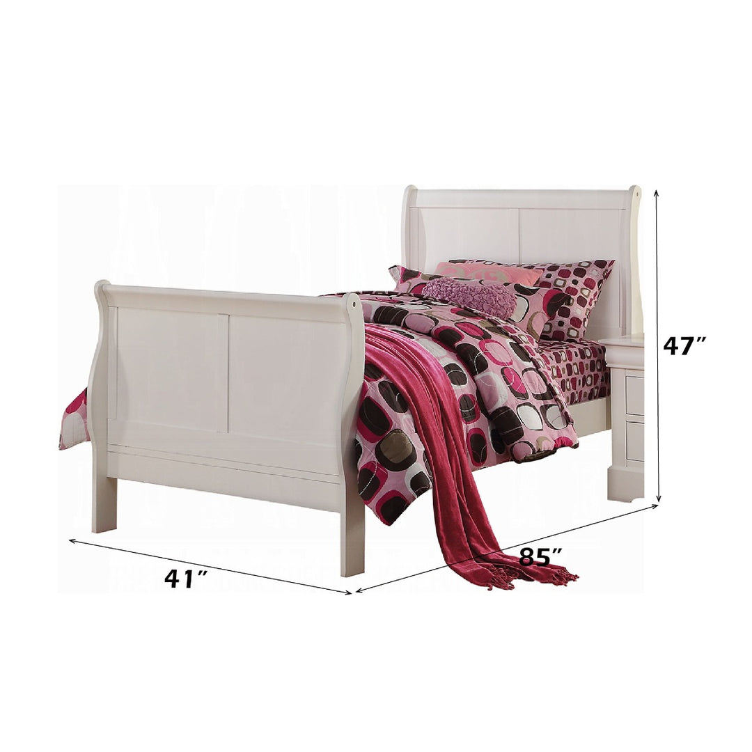 Louis Philippe III Twin Bed in White