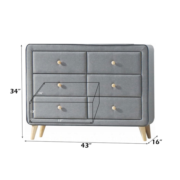 Valda Dresser in Light Gray Fabric - dimensions