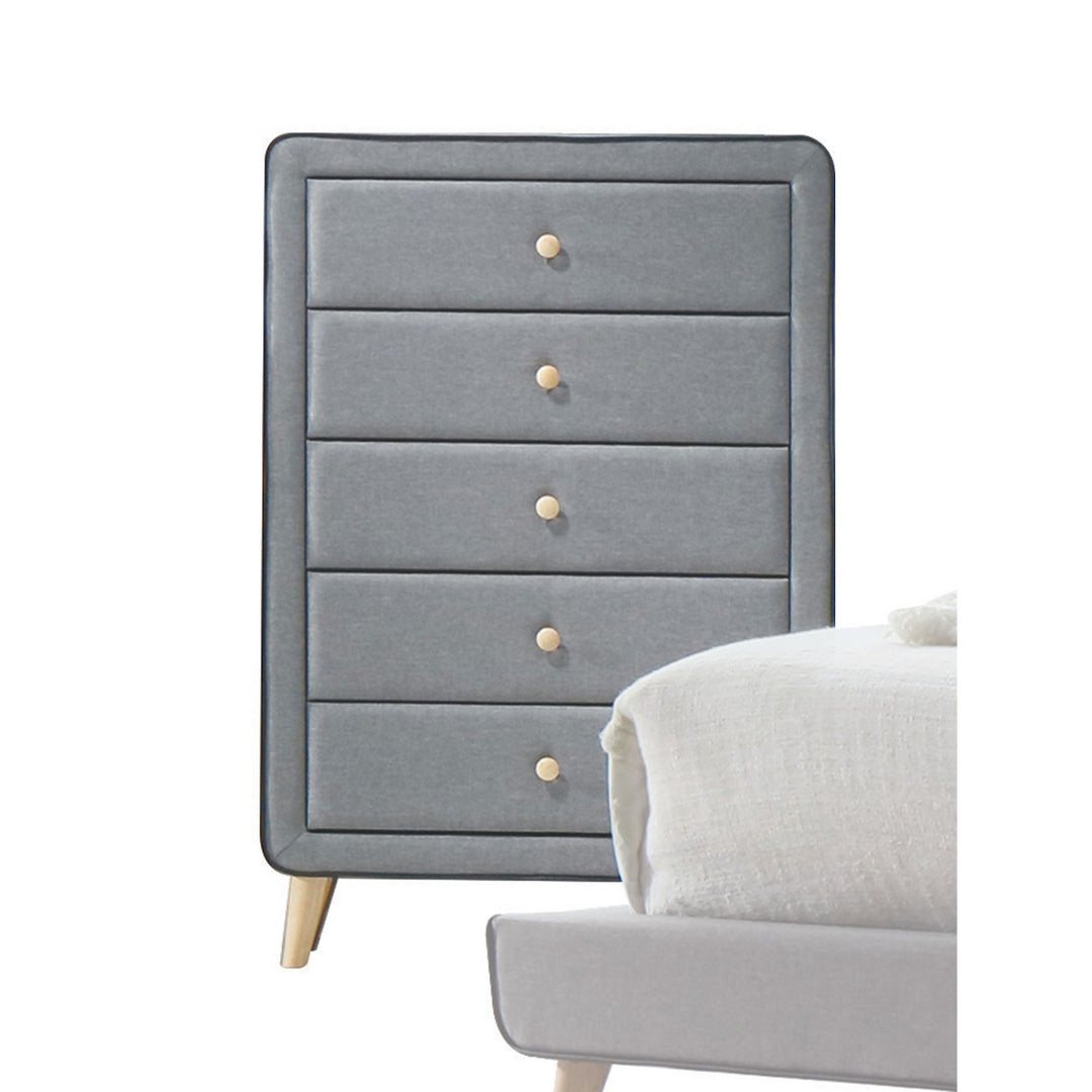 Valda Chest in Light Gray Fabric