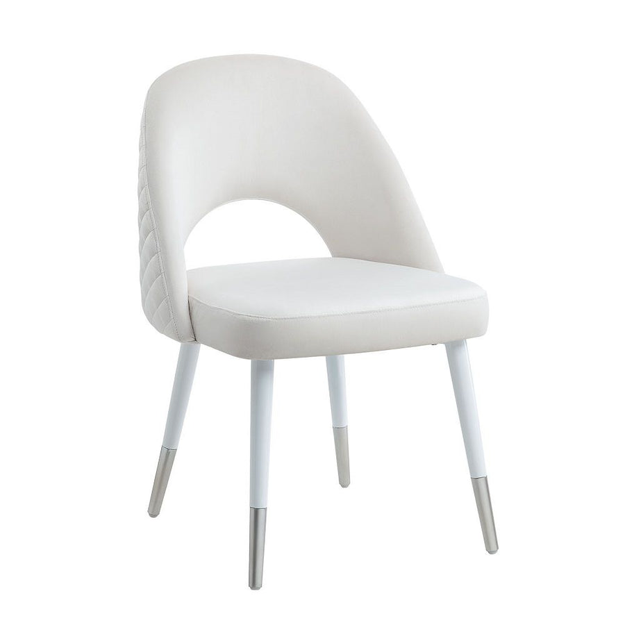ACME Furniture Zemirah Side Chair Set of 2) White Velvet & White Gloss