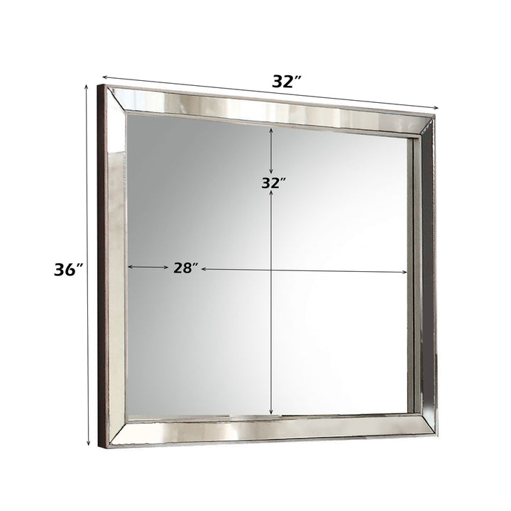 Voeville II Mirror in Platinum Finish - dimensions