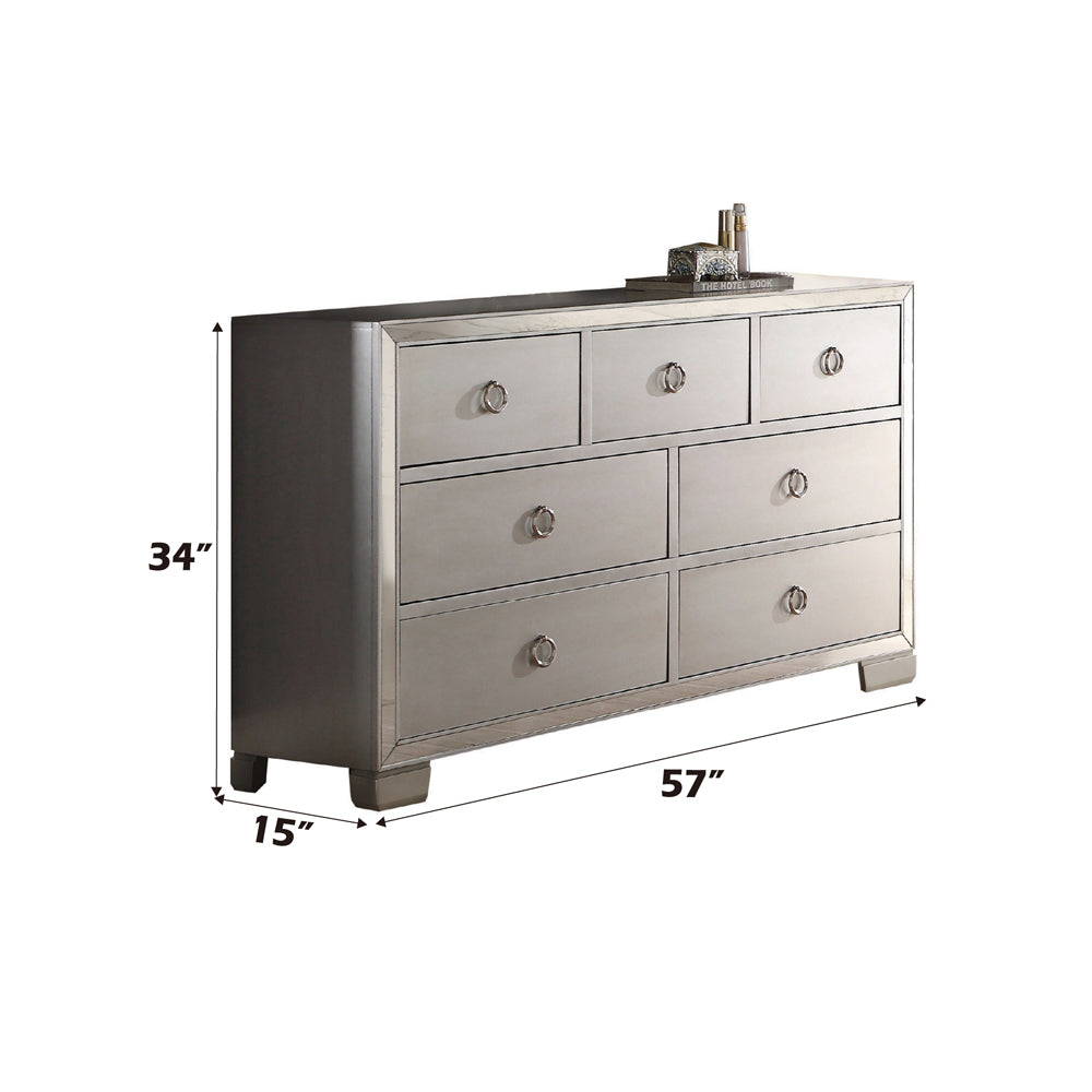 Voeville II Dresser in Platinum - dimensions