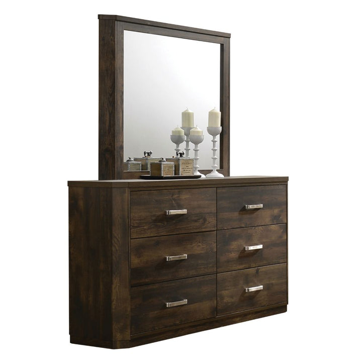 Elettra Mirror in Rustic Walnut