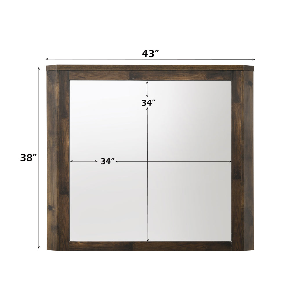Elettra Mirror in Rustic Walnut - dimensions