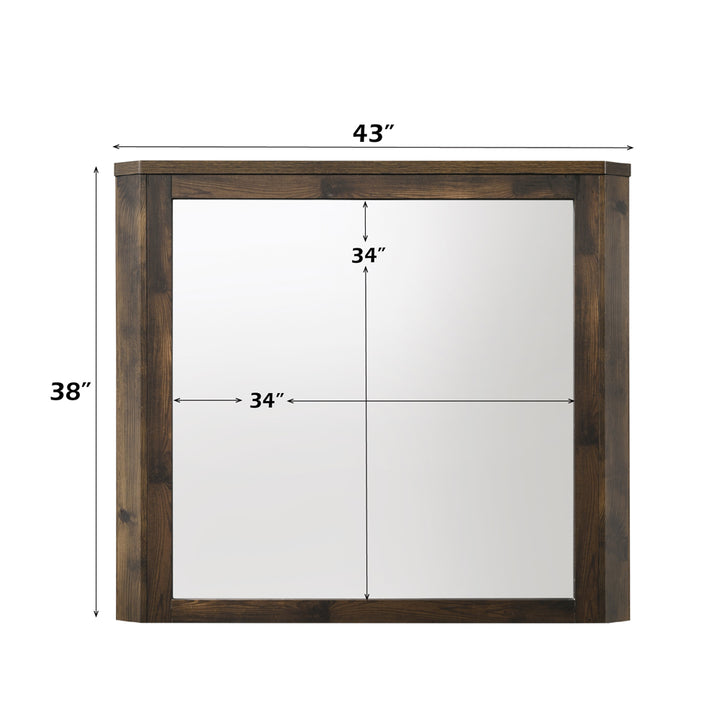 Elettra Mirror in Rustic Walnut - dimensions