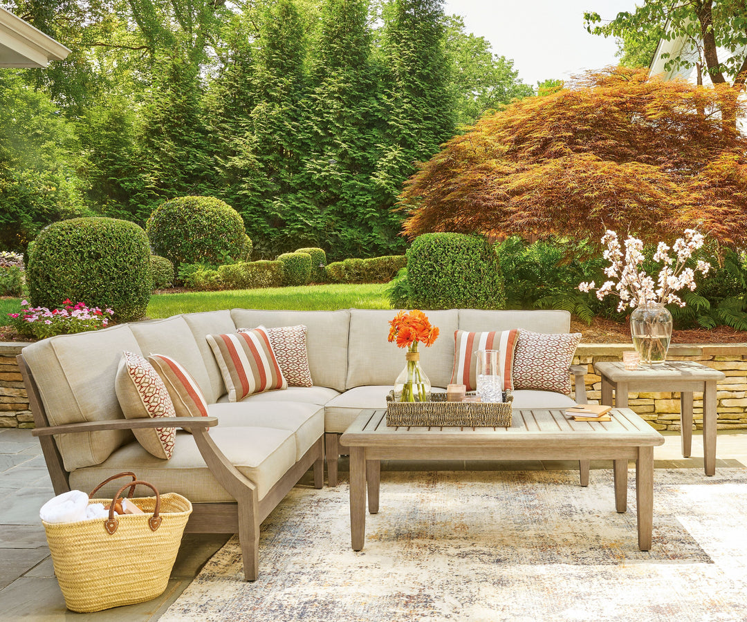 Clare View - 3-Piece Outdoor Sectional - Beige by Ashley Furniture product image