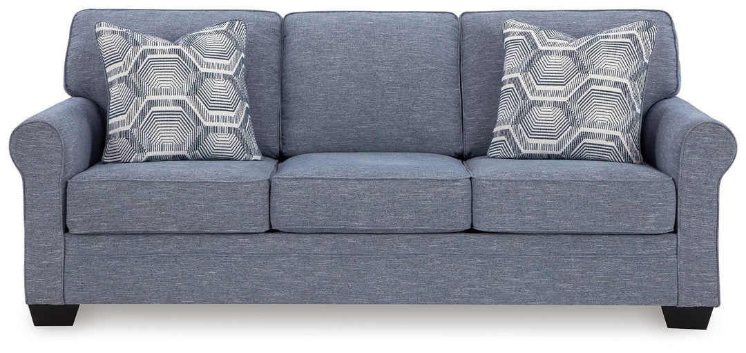 Carissa Manor Performance Fabric Queen Sleeper Sofa in Light Blue