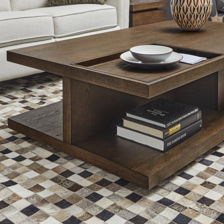 flexsteel-w1013-0311-athens-rectangular-coffee-table-with-casters-chocolate-brown