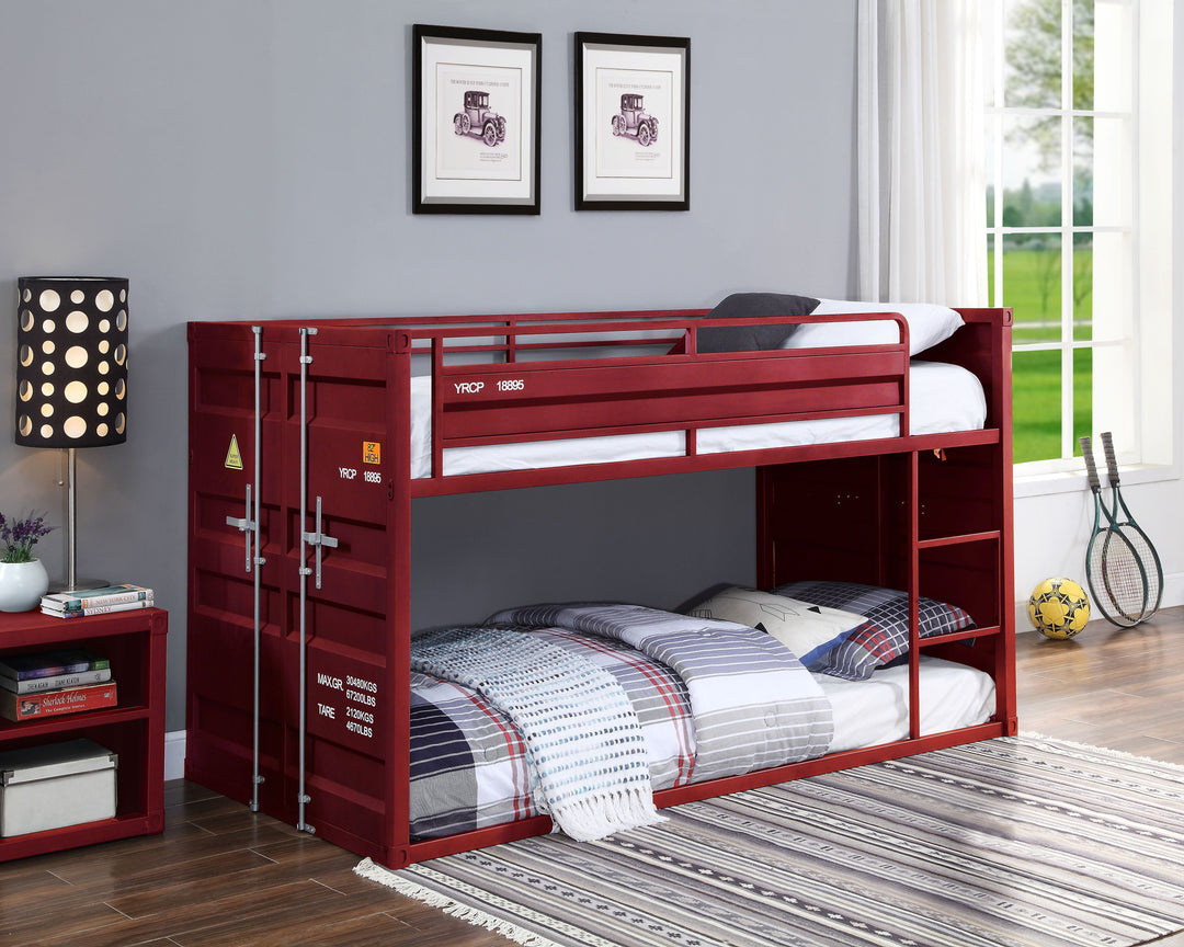 Cargo - Twin Twin Bunk Bed - Red