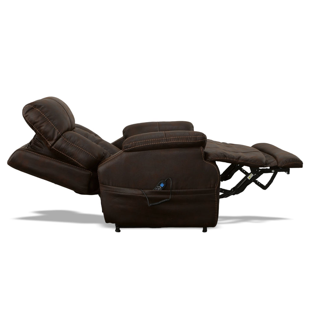 Clive Fabric Power Lift Recliner with Power Headrest & Lumbar in Clove