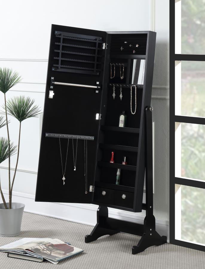 Tutuola - Cheval Mirror With Jewelry Storage - Black
